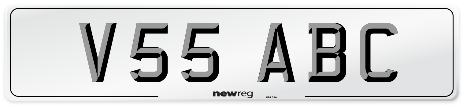 V55 ABC Number Plate from New Reg